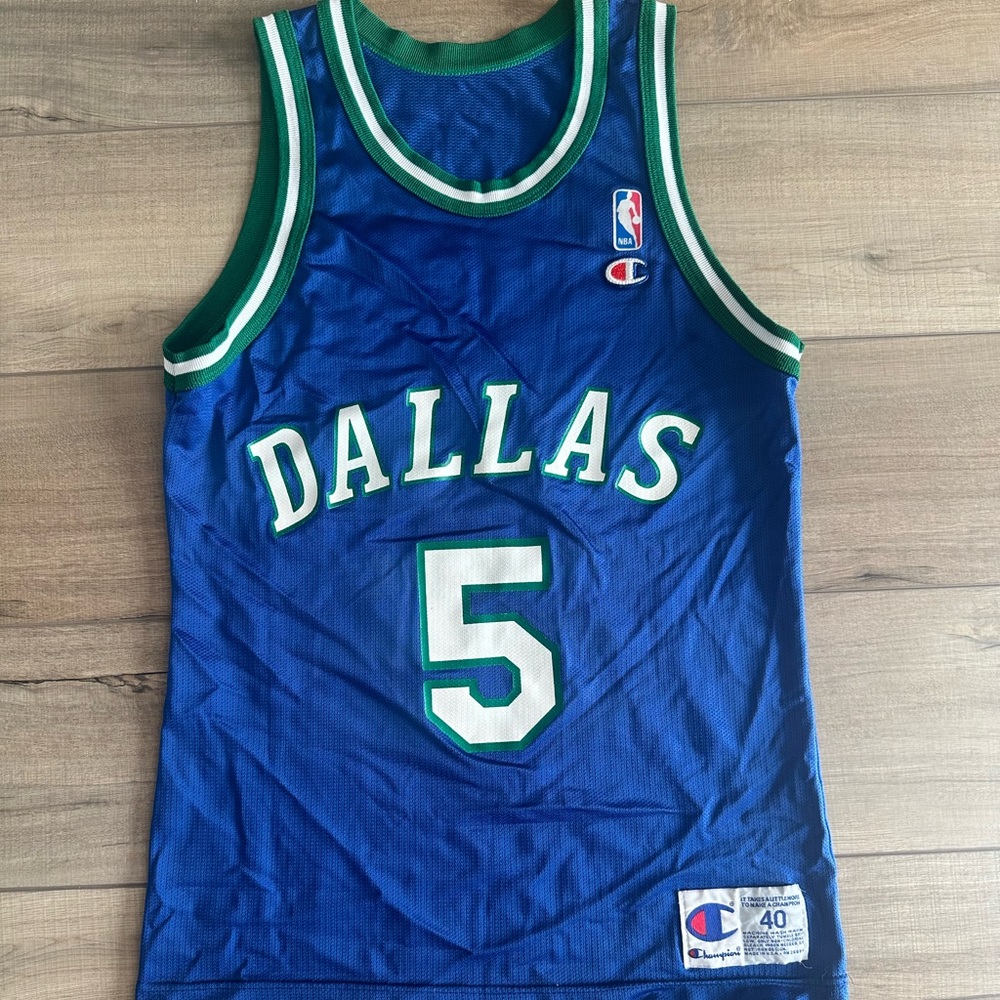 Champion Blue Dallas Maverick Jason Kidd Basketball Jersey